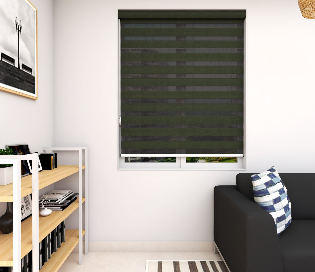 Zebra Blinds - Aurora Block Out Green