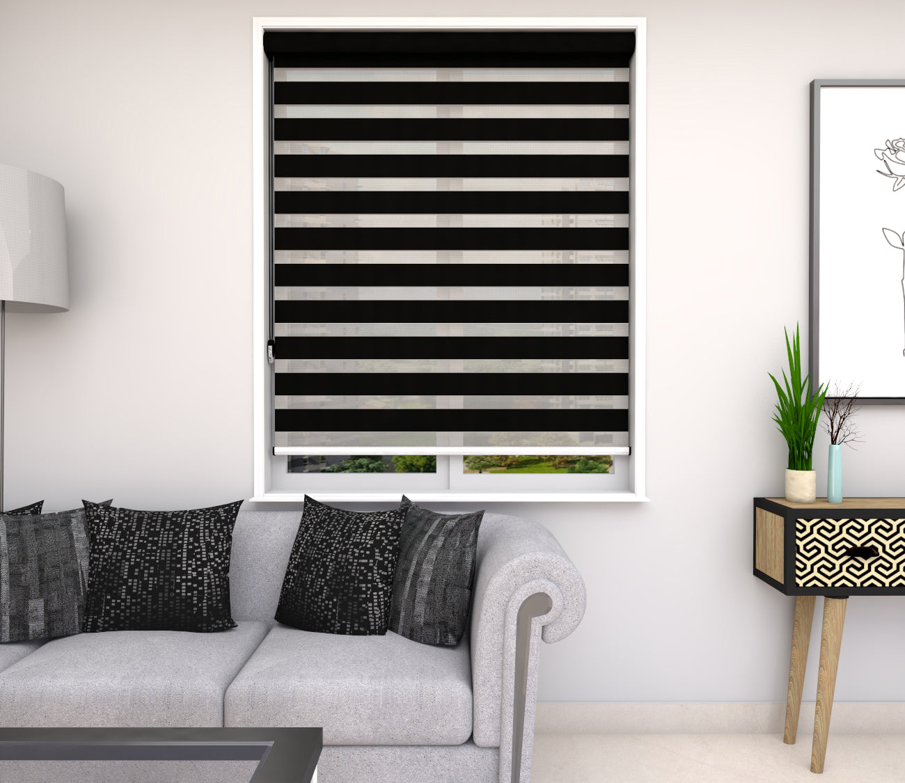 Zebra Blinds - Basic Black n White