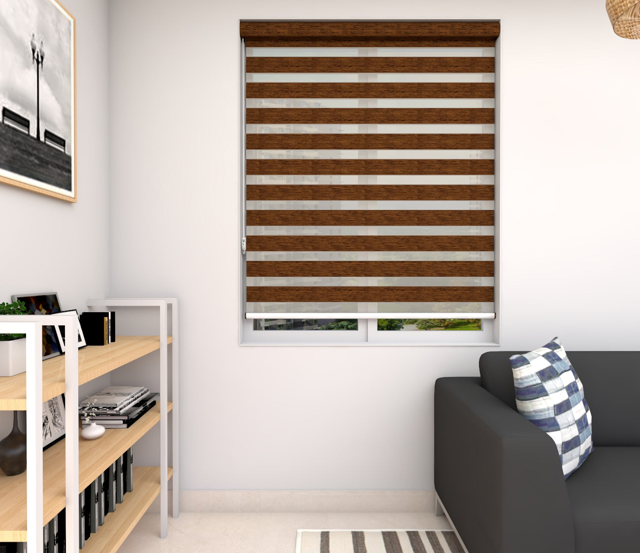 Zebra Blinds - Linen Block Out Brown