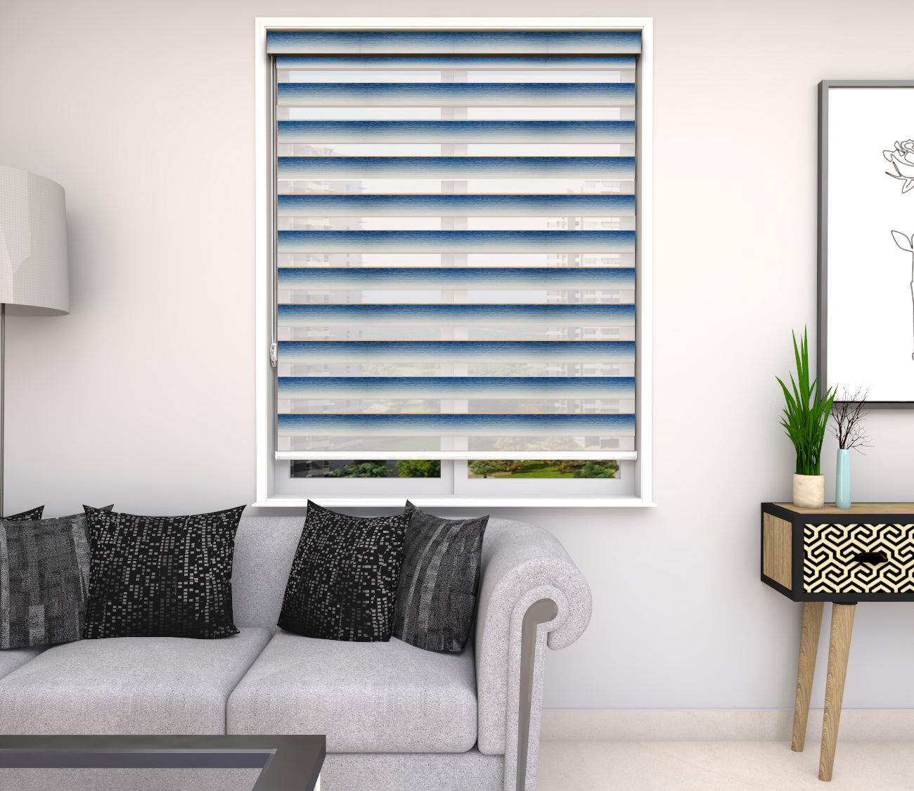 Zebra Blinds - Paro Blue