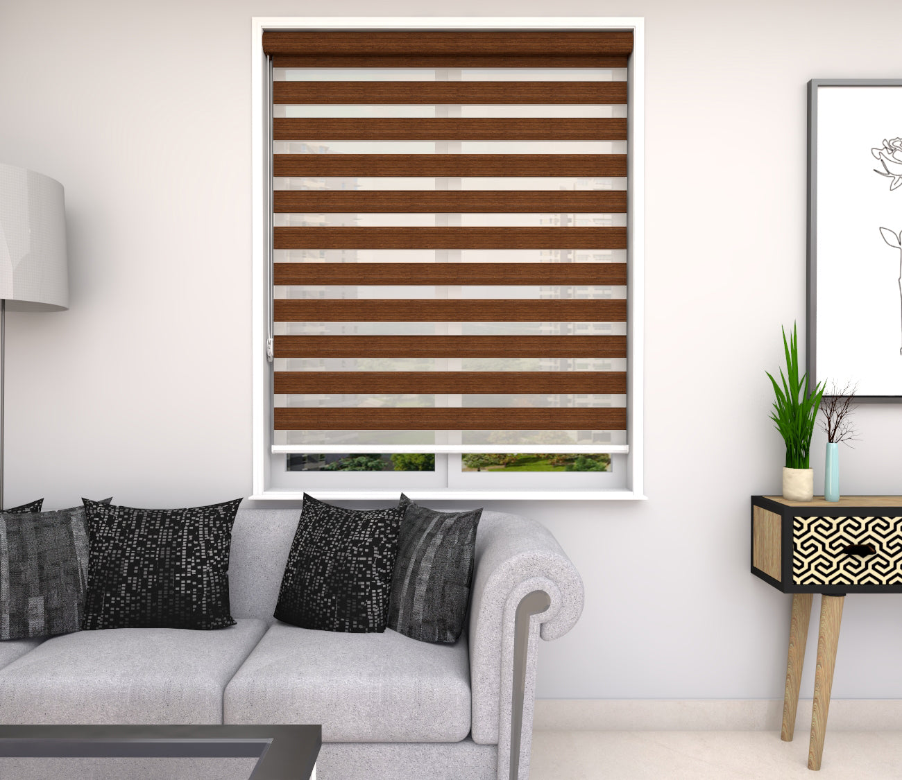 Zebra Blinds - Polo Chocolate