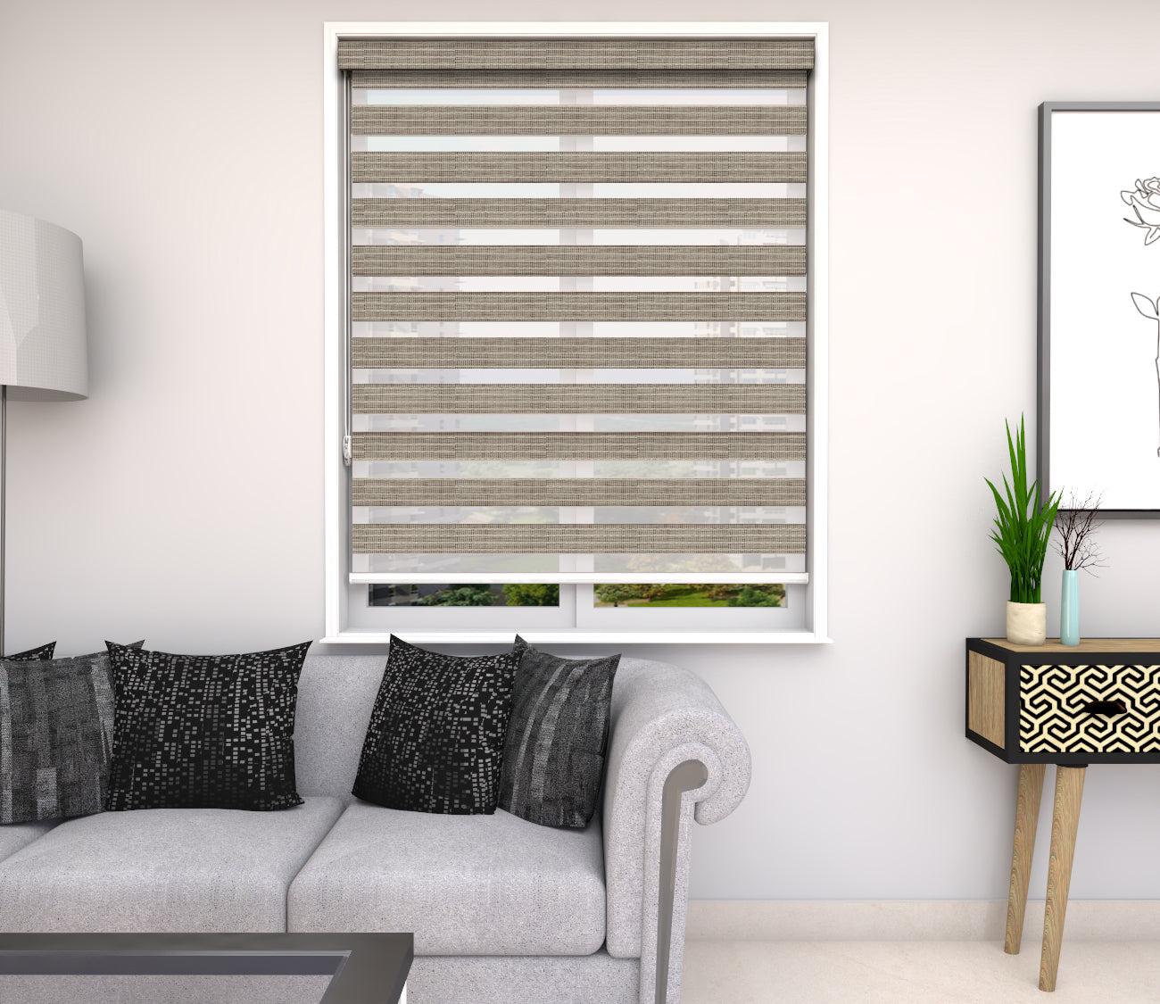 Zebra Blinds - Ropeline Gray