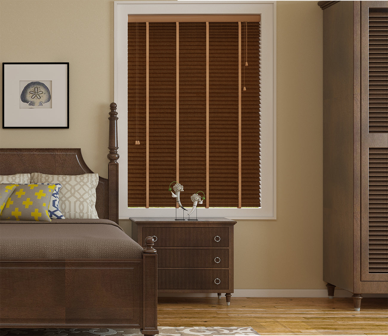 Wood Venetian Blinds Dark Walnut 50mm