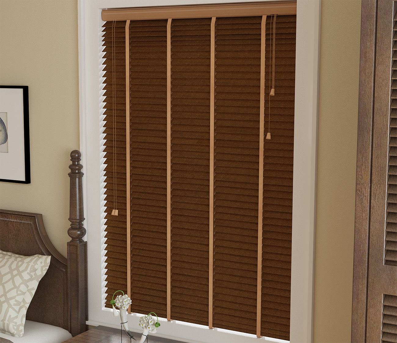 Wood Venetian Blinds Dark Walnut 50mm