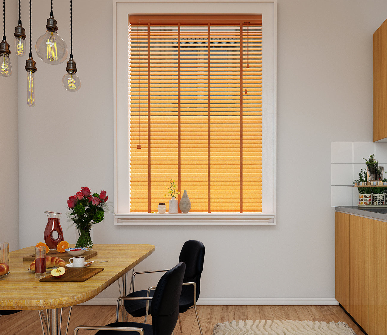 Wood Venetian Blinds Golden Oak 50mm