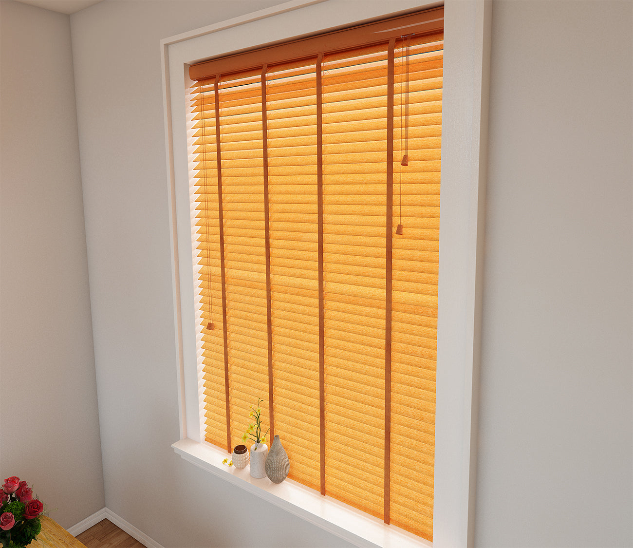 Wood Venetian Blinds Golden Oak 50mm