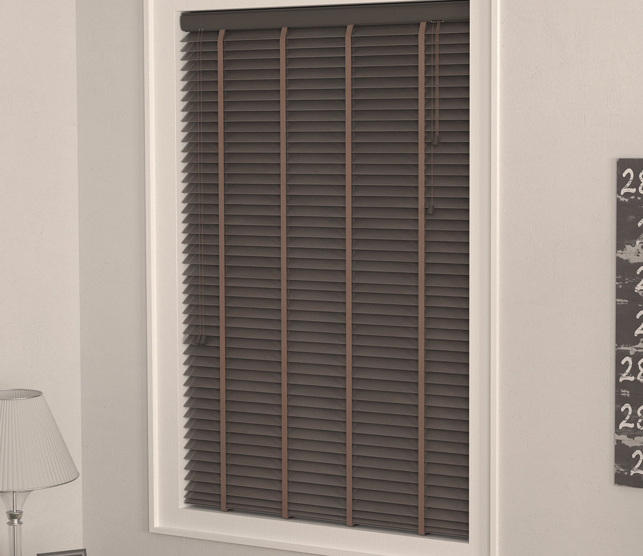 Wood Venetian Blinds Dark Brown 50mm