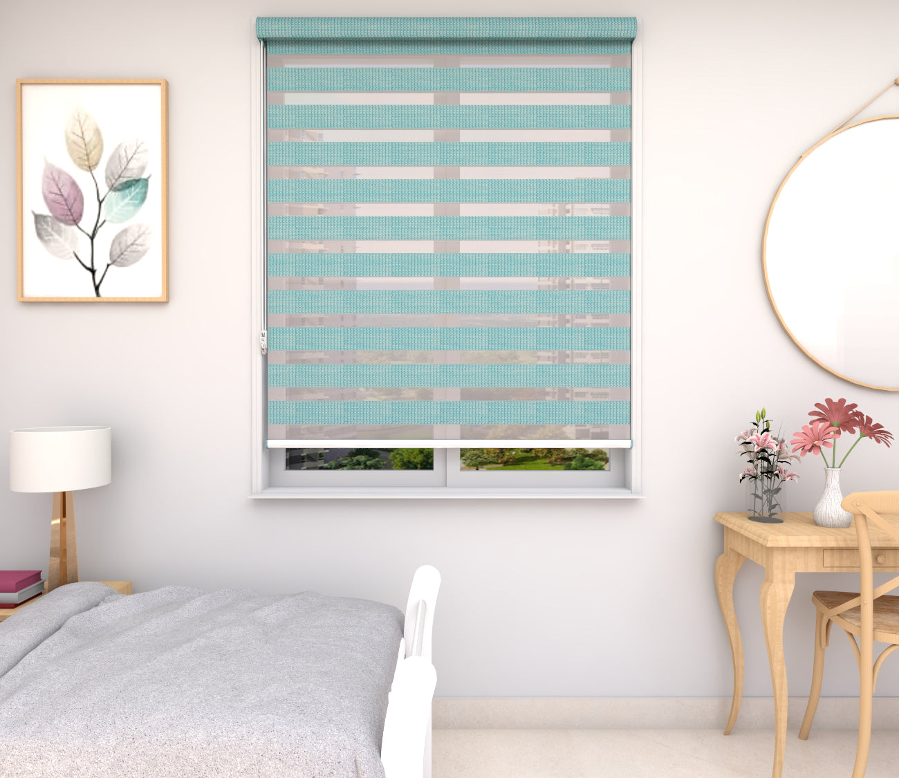 Zebra Blinds - Woodlook Sea Blue