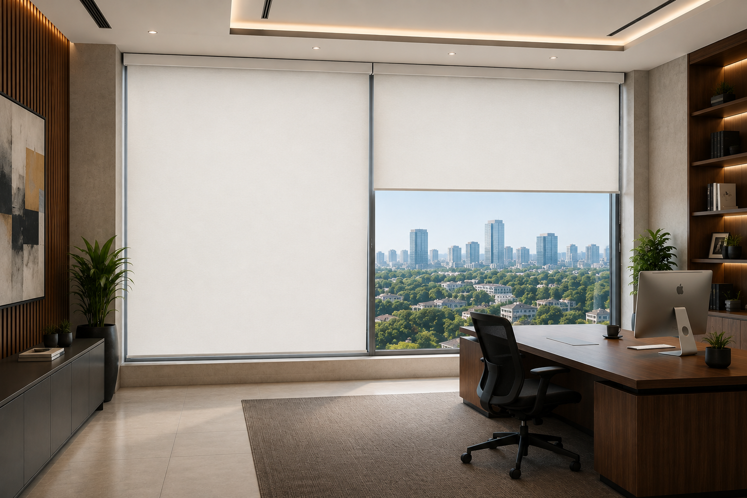 Roller Blinds Dim Out White