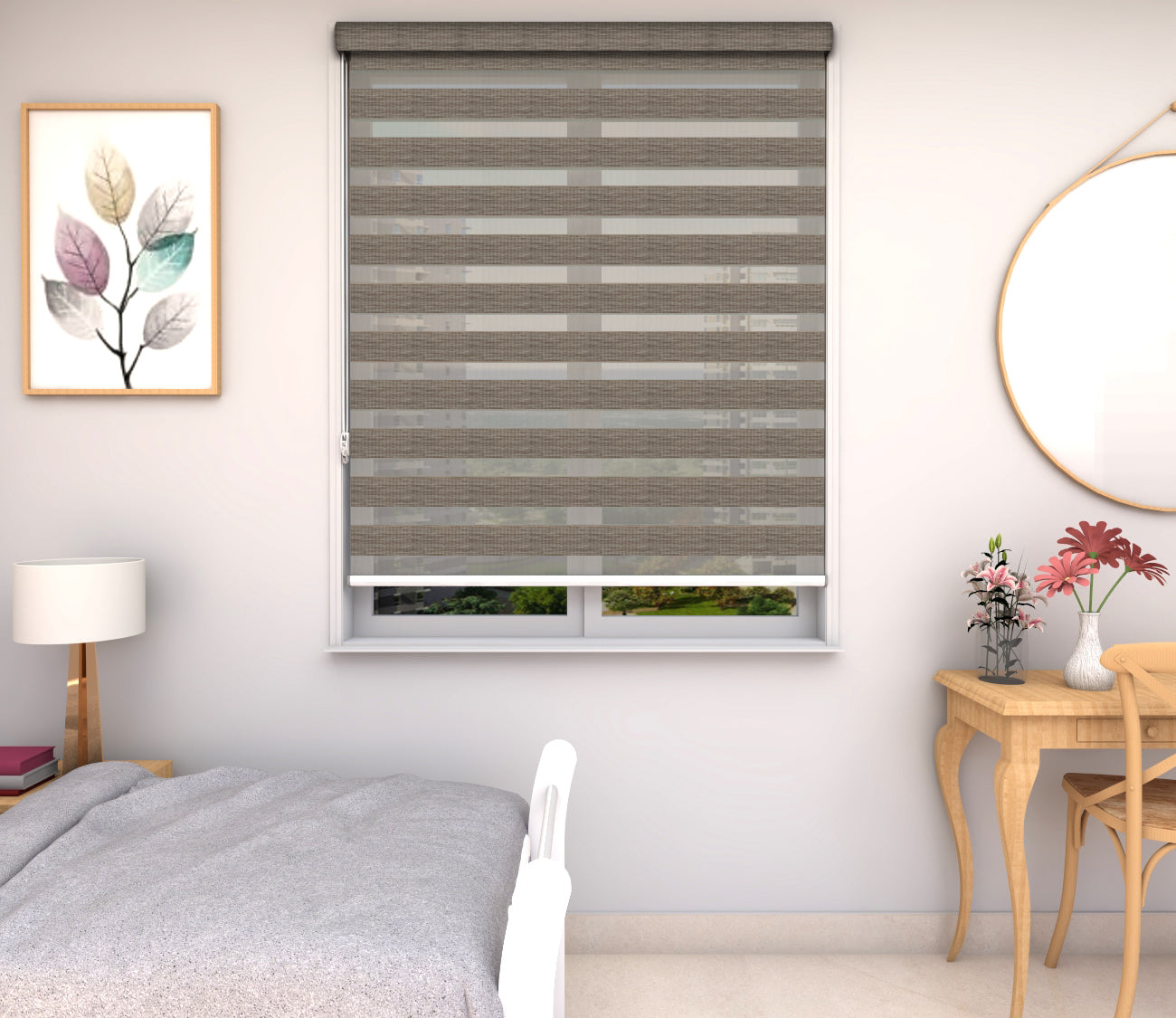 Zebra Blinds - Woodlook Gray