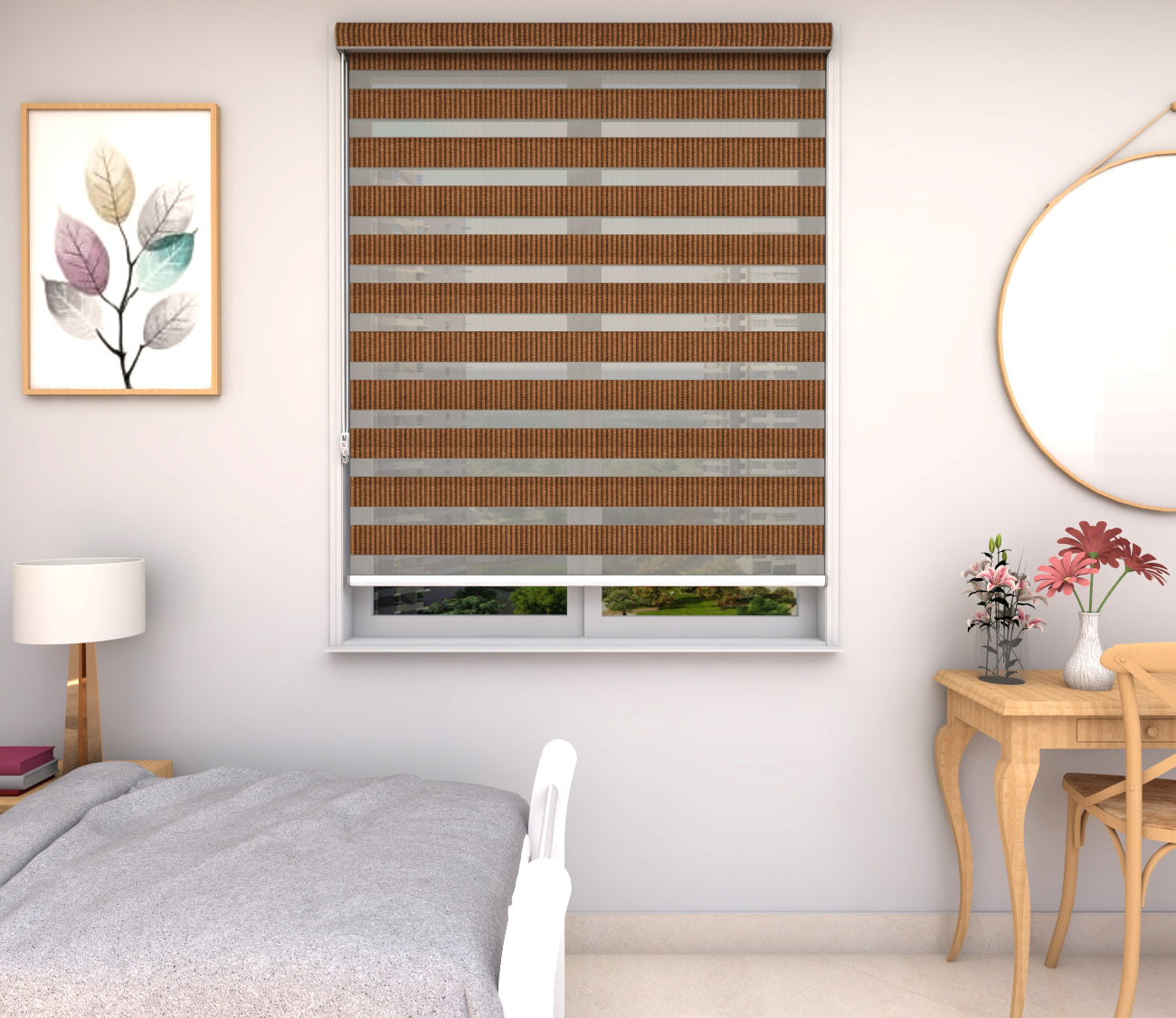 Zebra Blinds - Lush Block Out Brown