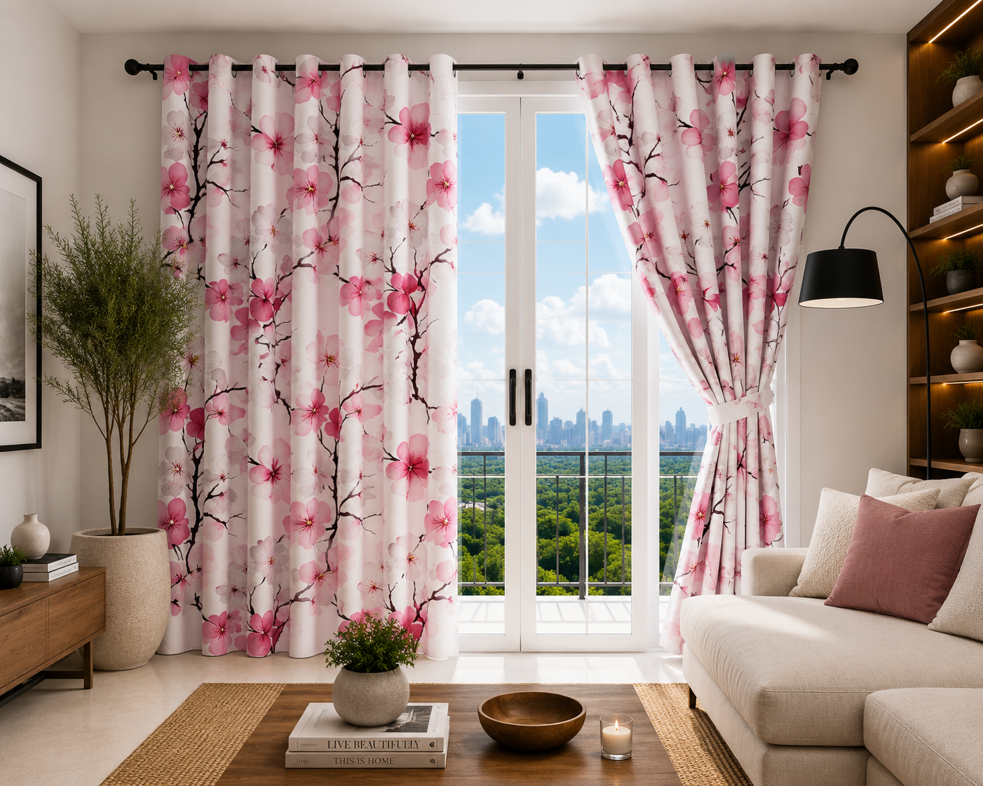 Printed Curtains Floral 001