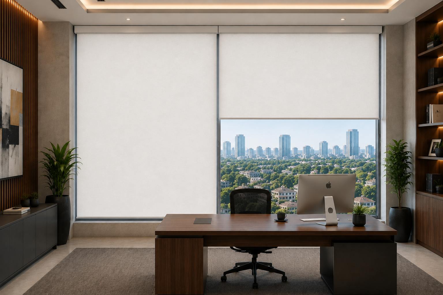 Roller Blinds Dim Out White